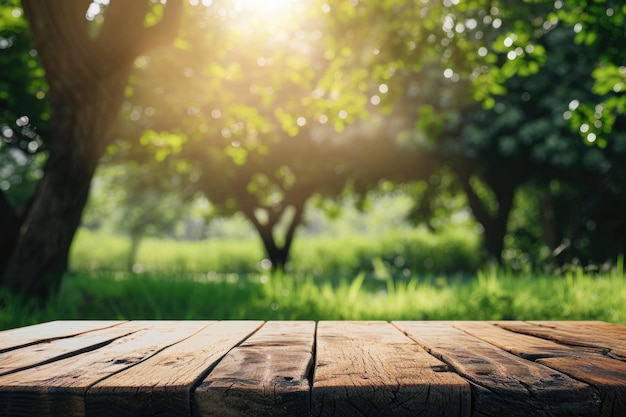 Tabel van landbouwbedrijven toont producten tegen de achtergrond van de natuur