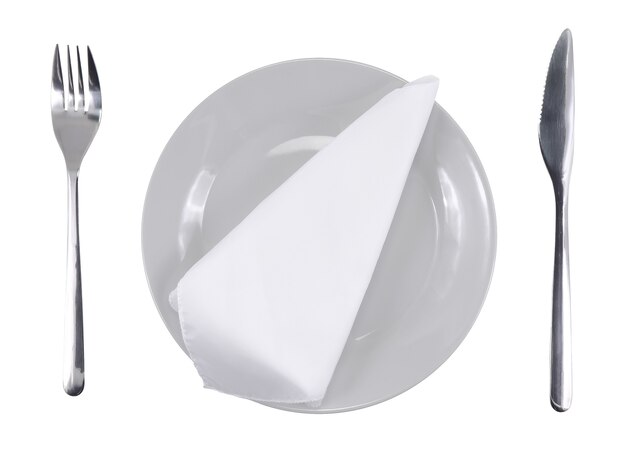 Table appointment-dishware on white background. Isolated