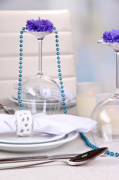 Photo table arrangement in restaurant