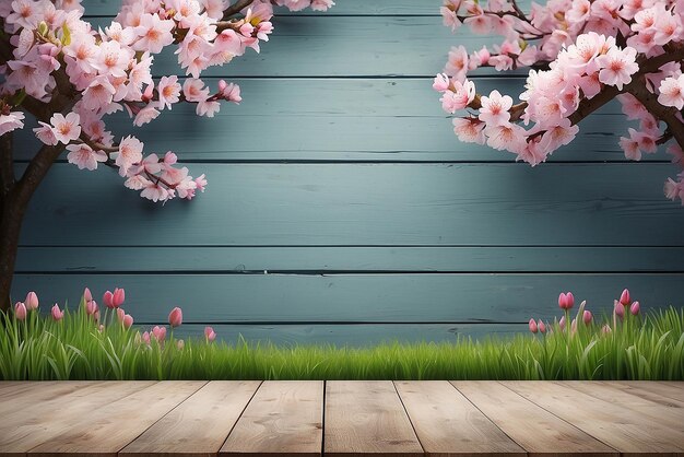 Photo table background and spring time