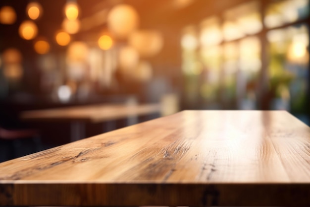 A table in a bar with a light on it