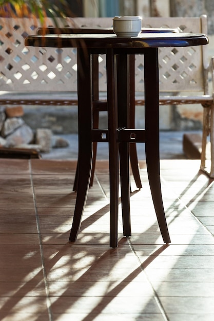 Table in a cafe