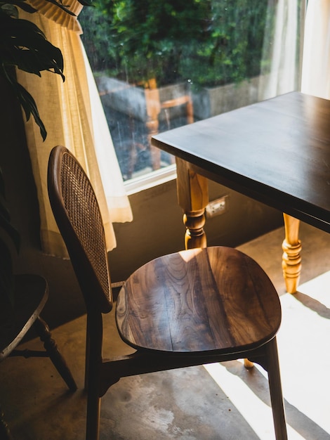 Photo table and chairs in the garden cafe.