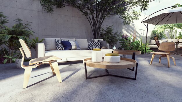 Photo table and chairs in the garden