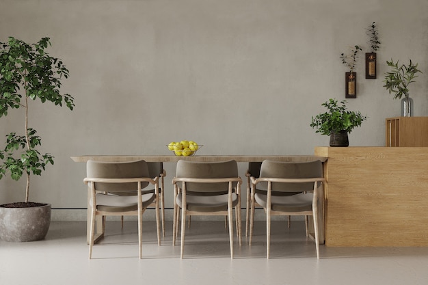 Table and chairs in a room