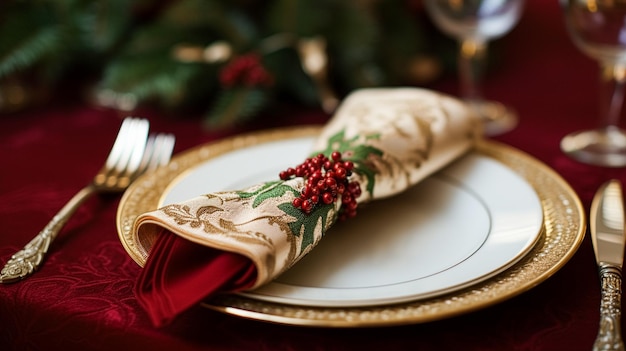 Table decor holiday tablescape and formal dinner table setting for Christmas holidays and event celebration English country decoration and home styling inspiration