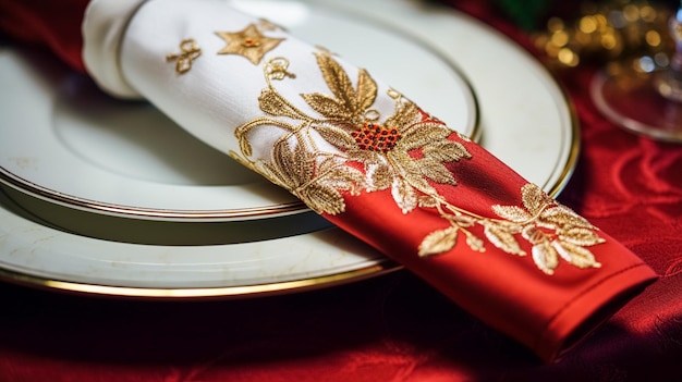 Декорация стола, праздничный стол, пейзаж и формальная обстановка на обеденном столе для рождественских праздников и празднования событий Английское деревенское украшение и домашний стиль