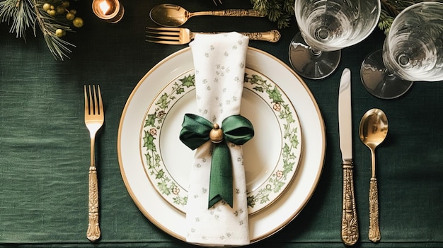 Table decor holiday tablescape and formal dinner table setting for Christmas holidays and event celebration English country decoration and home styling