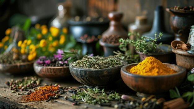 Table of Fresh Herbs