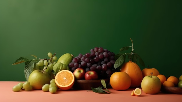 A table full of fruit including oranges, pears, oranges, and pears