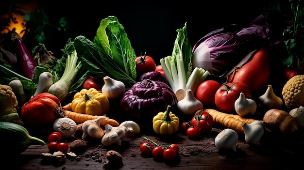 A table full of vegetables including a variety of vegetables