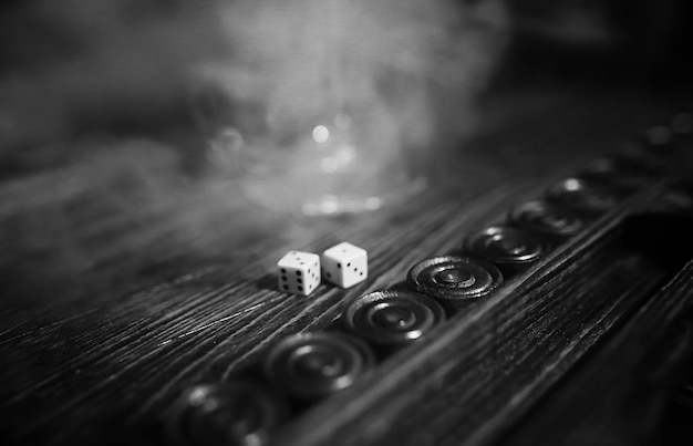 Table game handmade dice and backgammon Gambling