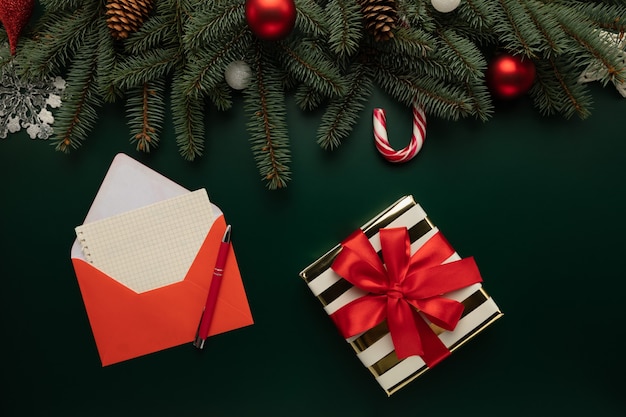 Photo on the table is a letter with wishes for christmas