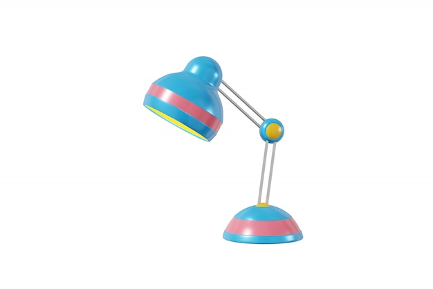 Table lamp cartoon style bright blue-colored