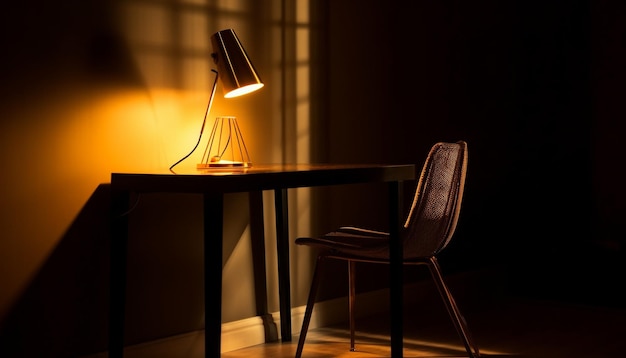 table lamp and chair table and chair