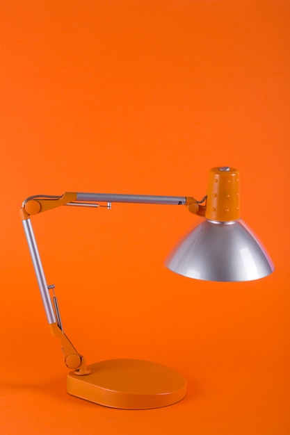 Photo table lamp for desktop on orange