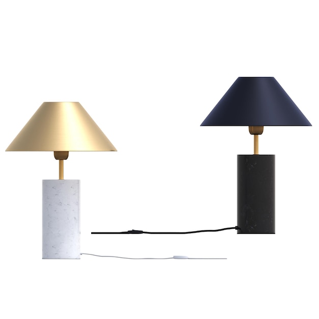 table lamp isolated on white background room lamp 3D illustration cg render