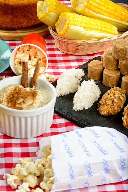 Table prepared for traditional party - Festa junina.