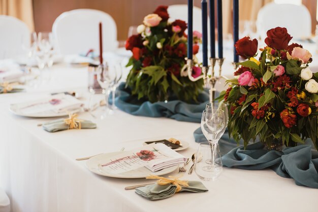 Table served for a banquet