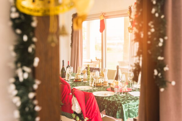 Photo table served for christmas dinner