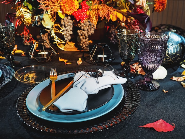 Table served in Halloween style