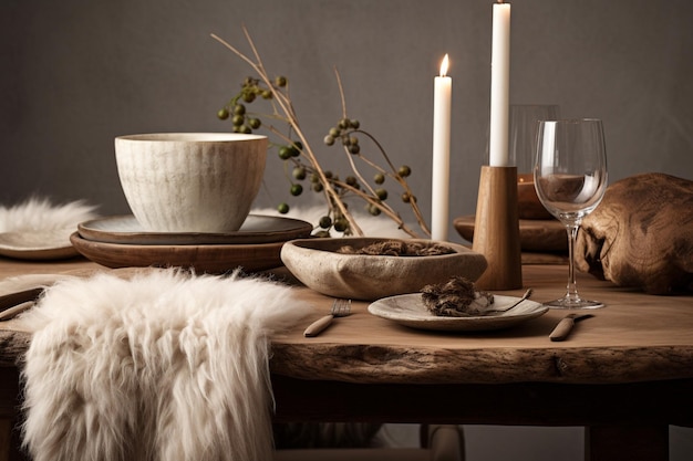 Table served in scandinavian style