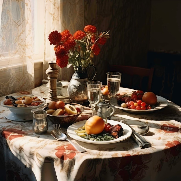 Table set in Turkish style