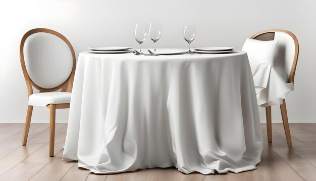 Photo a table set for two with wine glasses on it