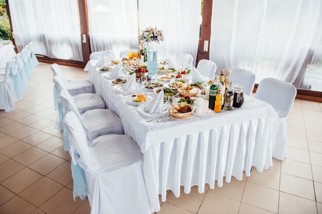 Table set for wedding or another catered event