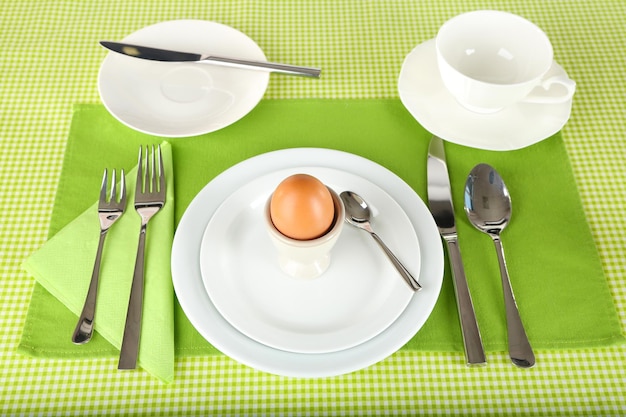 Table setting for breakfast