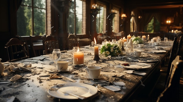 table setting HD 8K wallpaper Stock Photographic Image