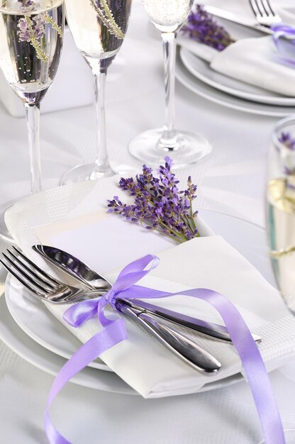 Table setting in Provence style