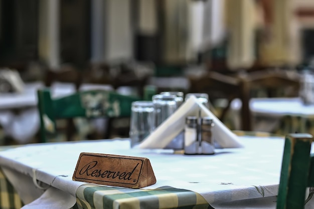 table setting in restaurant dinner abstract view interior hotel