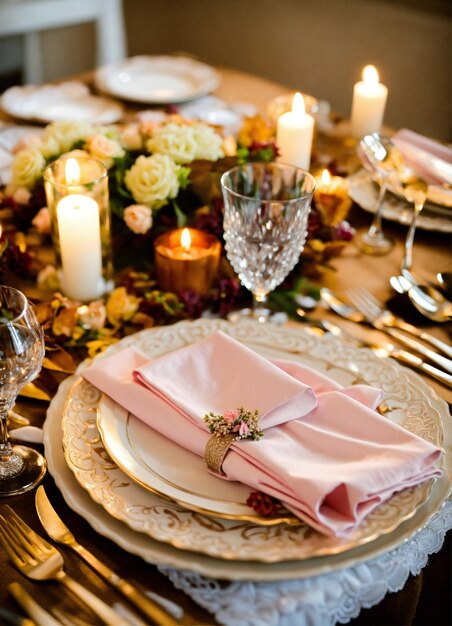 table setting for a romantic wedding tableware and all