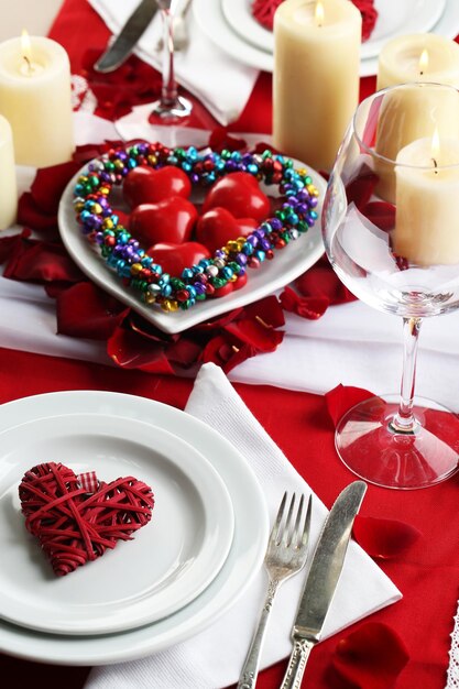 Сервировка стола в День святого Валентина