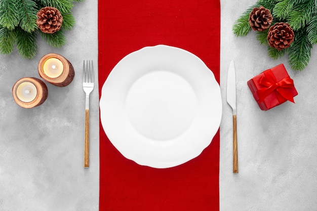 table setting with decorations for new year