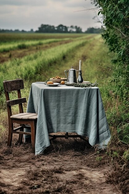 table setting with dishes