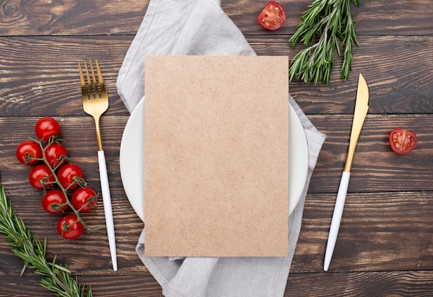 Photo table setting with ingredients beside