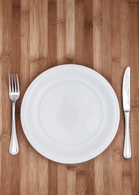 Table Setting with Plate, Fork and Knife