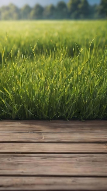 Table surface looking out to blurred grass