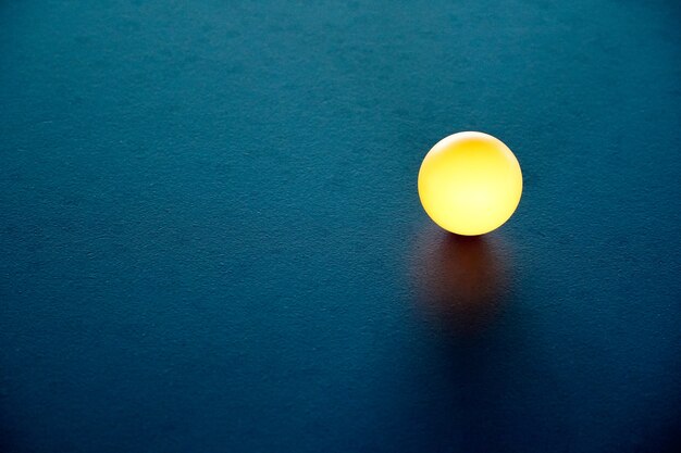 Table tennis ball glow on the table 