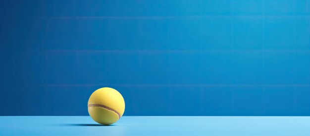 Table tennis ball is bouncing on blue