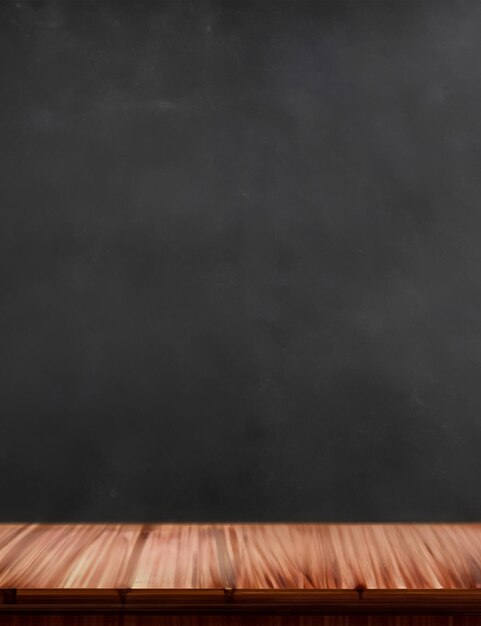 Table top made of wood and chalkboard