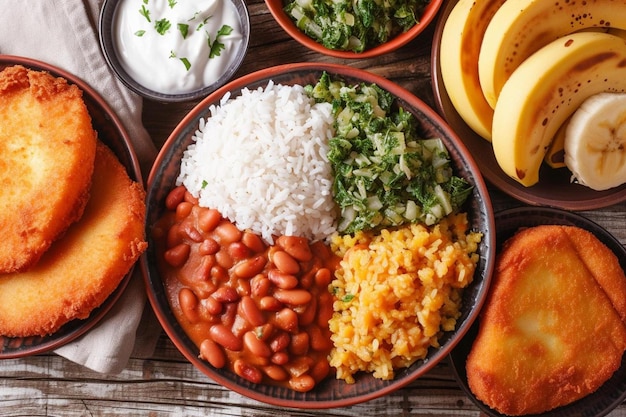 a table topped with bowls filled with different types of food