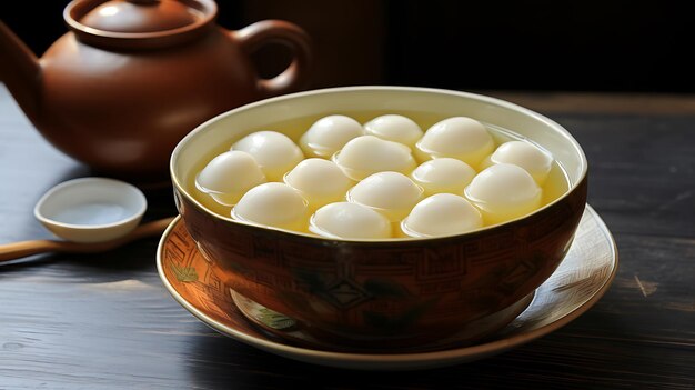 On the table was a bowl of hot tang yuan