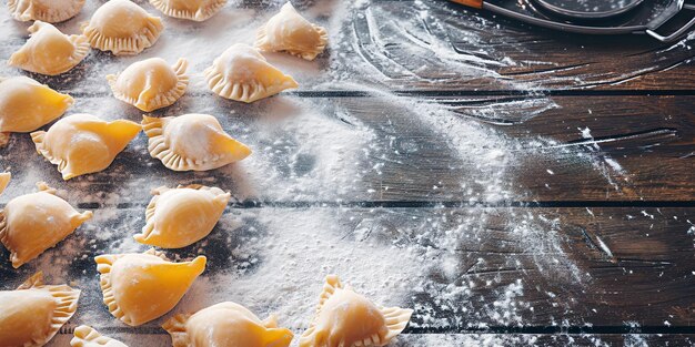 a table with a bunch of pasta and pasta on it