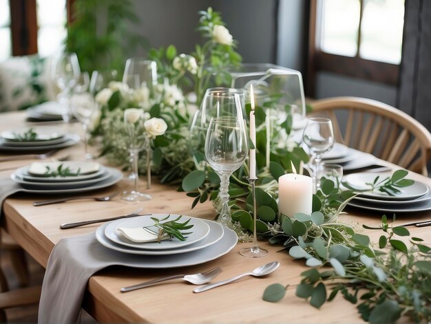 a table with a candle and a bunch of flowers on it and a candle on the table