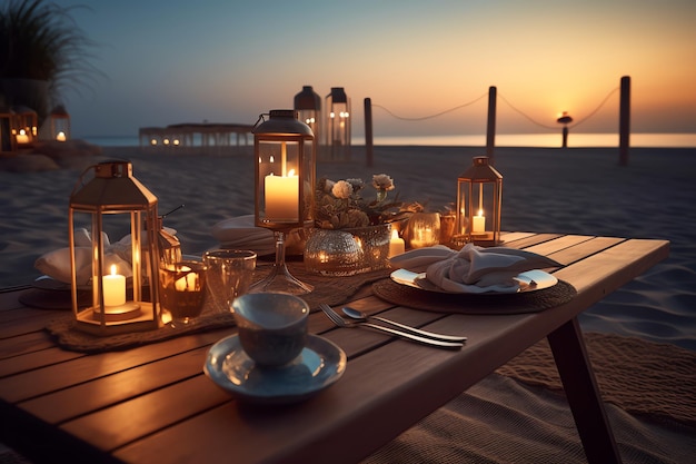 A table with a candle and candles on it