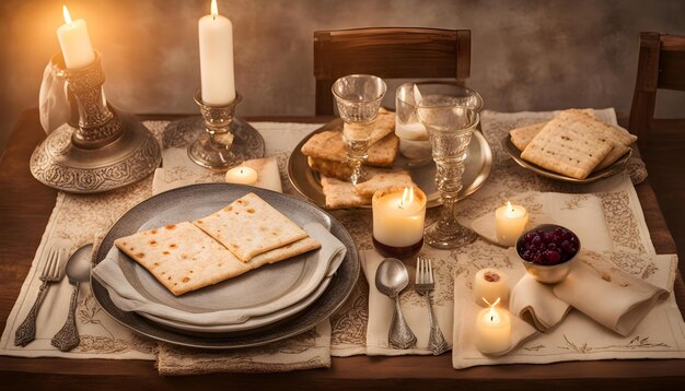 a table with a candle that says  crackers  on it