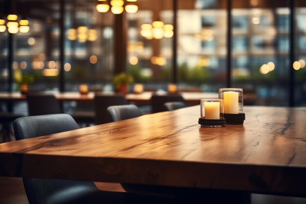 Photo table with candles and potted plant in front of it